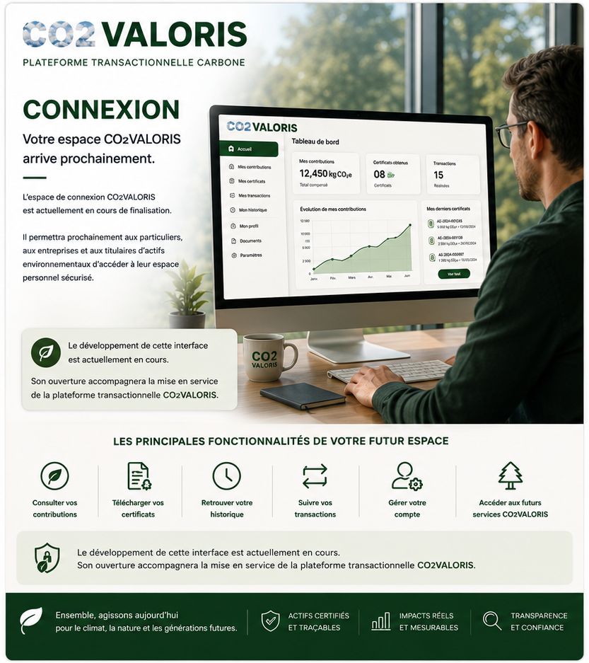 Aperçu du futur espace personnel CO2VALORIS