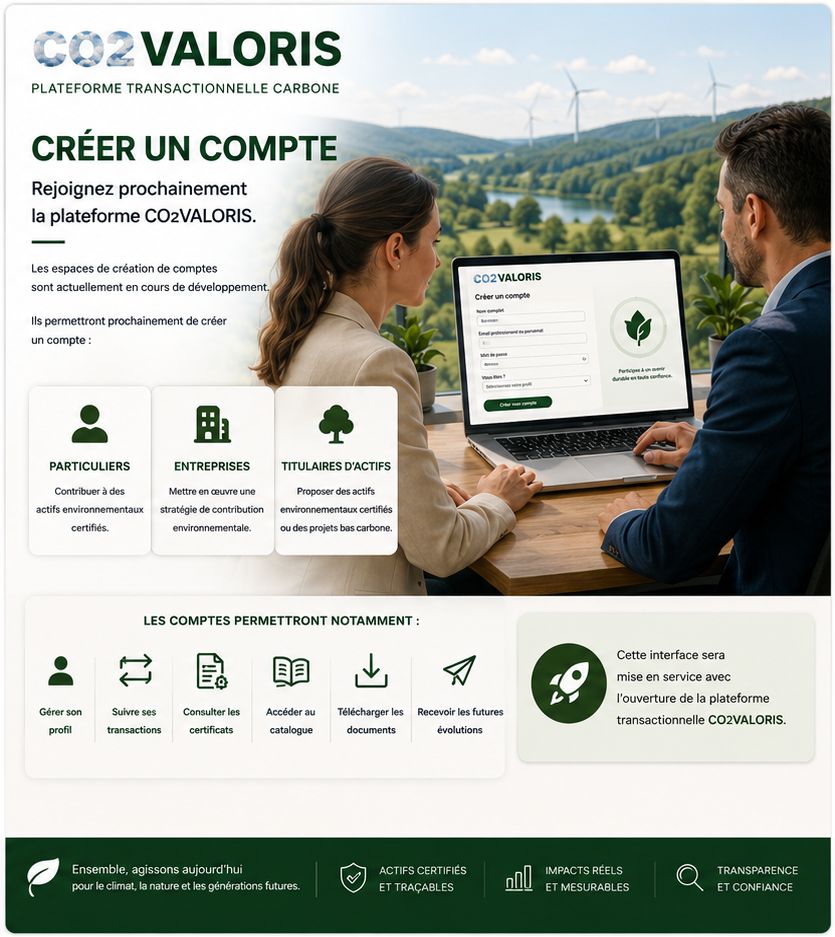 Aperçu de la future création de compte CO2VALORIS
